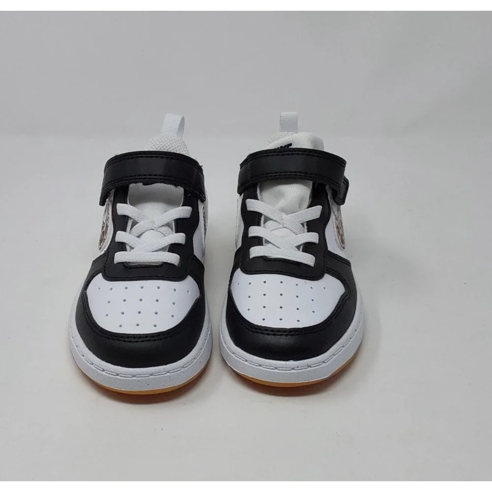 Nike Court Borough Low CH TD Kids 9C Leopard Swoosh Black White Gum IR0565-001